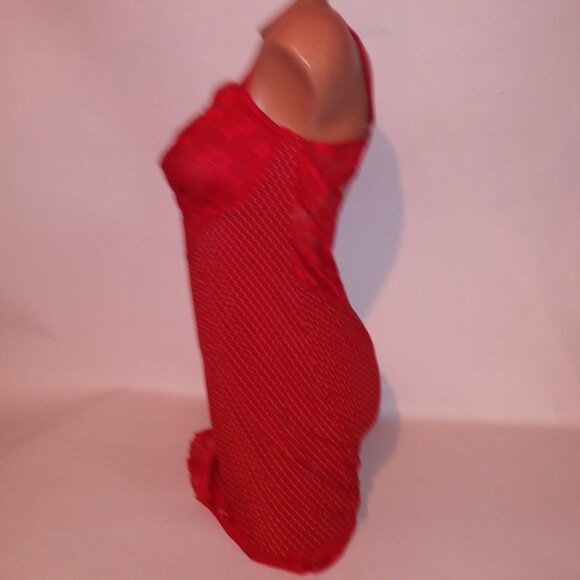 Victoria Secret Lingerie Chemise Slip Large Red Polka Dots Lace Trim Modal Sleep - Picture 15 of 16
